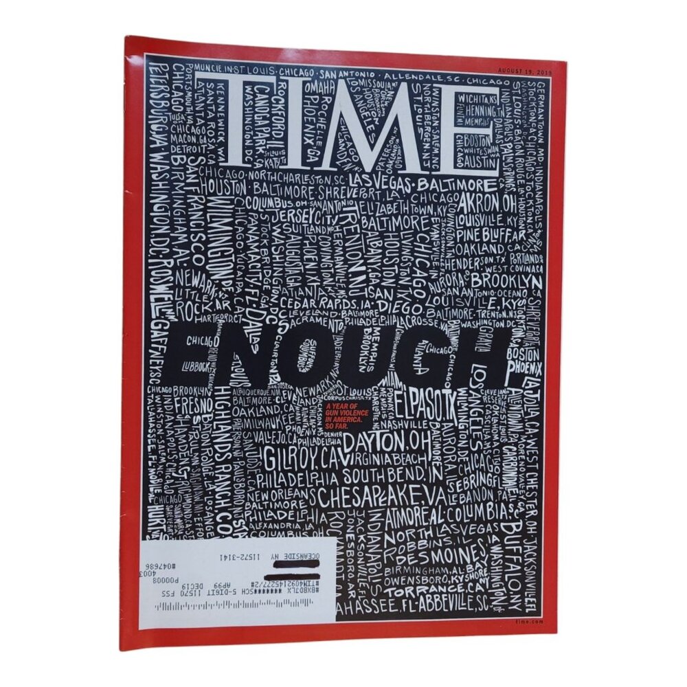 TIME MAGAZINE-GUN VIOLENCE COVER-AUGUST 19 2019